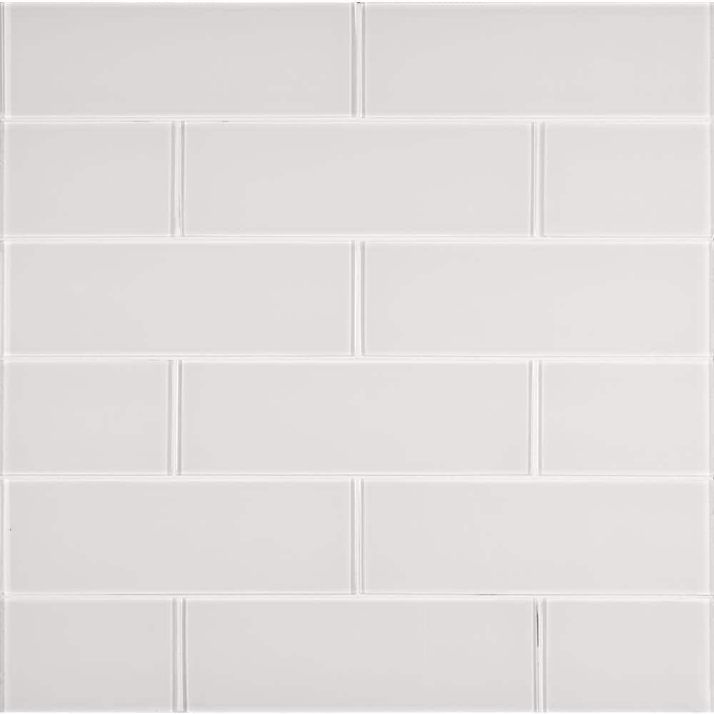 Ice Glossy 4 in. x 4 in. Glass Wall Tile Sample (0.11 sq. ft.) price history on PriceWatchPro