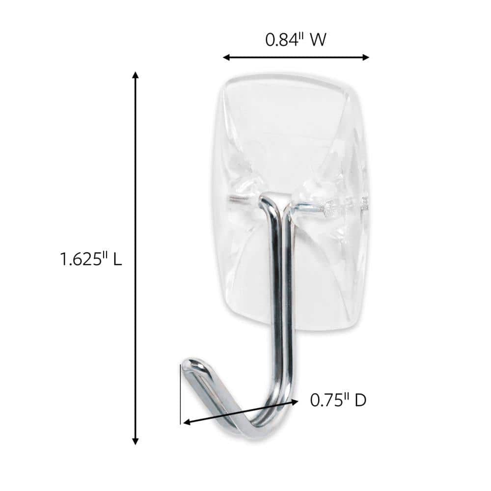Clear Small Wire Hooks with Adhesive Strips, 9 Pack