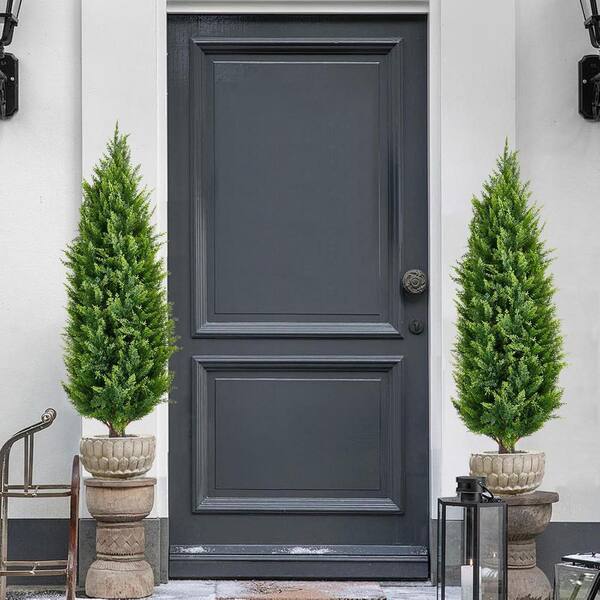 Afoxsos 48 in. Artificial Cedar Topiary Trees for Indoor and