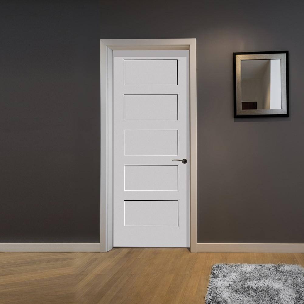 Primed White Solid Core Shaker Interior Door, 24" x 80"