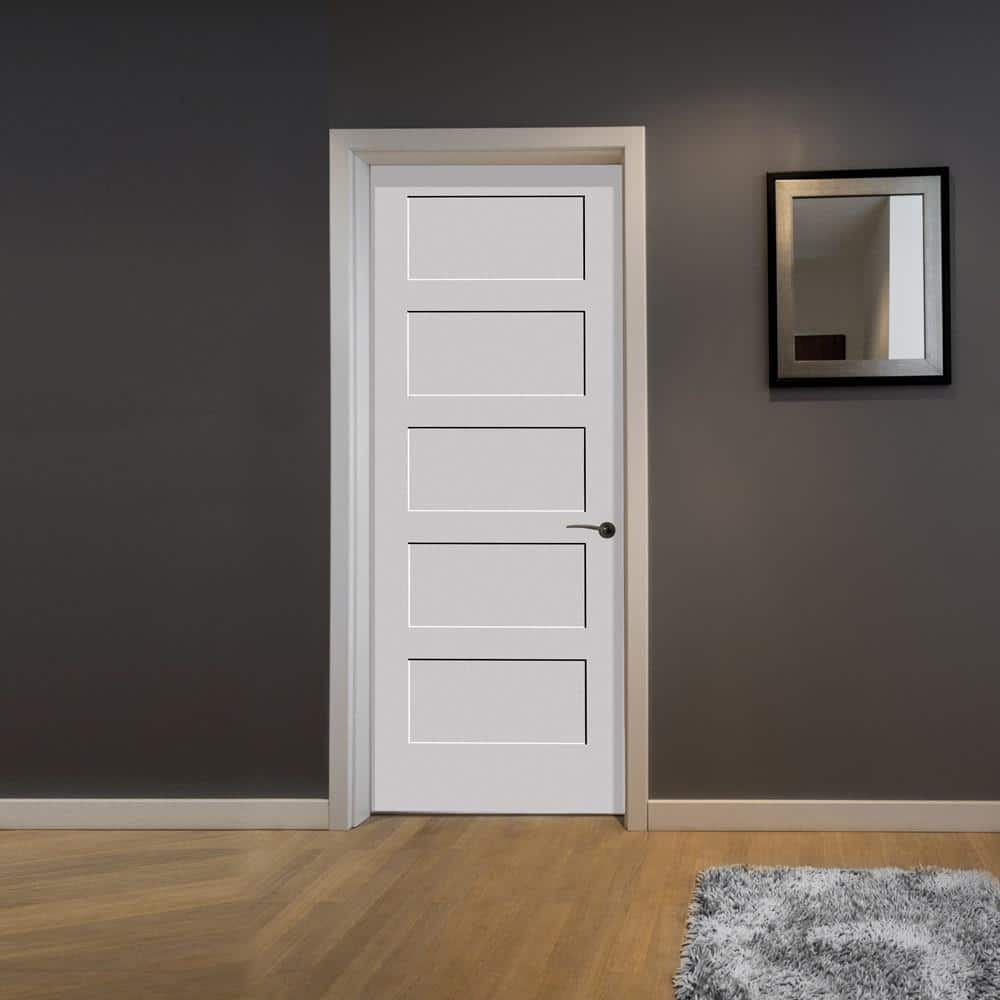 Primed White Solid Core Shaker Interior Door, 34" x 80"