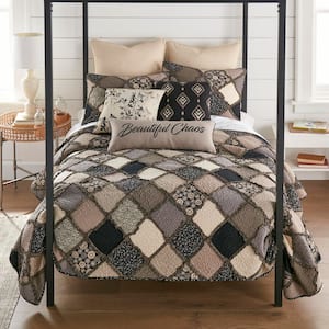 My Dream Quilts 　新品　シュリンク付き DONNA SHARP Smoky Mountain 3-Piece Beige, Grey, Ivory Queen