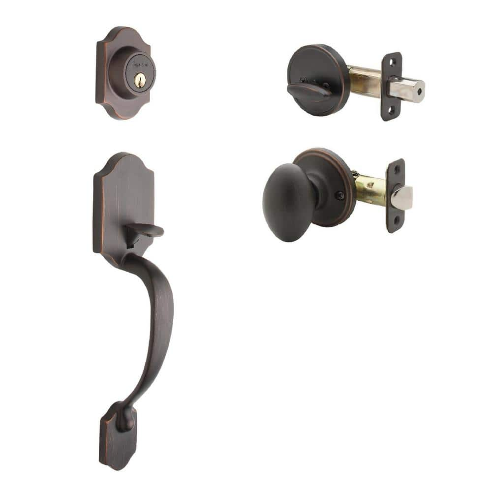 Copper Creek Heritage Tuscan Bronze Door Handleset and Egg Knob Trim ...