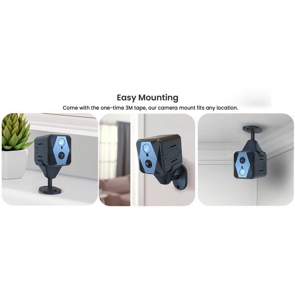 Ahfiwaso Wireless Smart Indoor Battery Operated 2K HD Security Camera Color Night Vision, Cloud SD Storage and 100-Day Standby