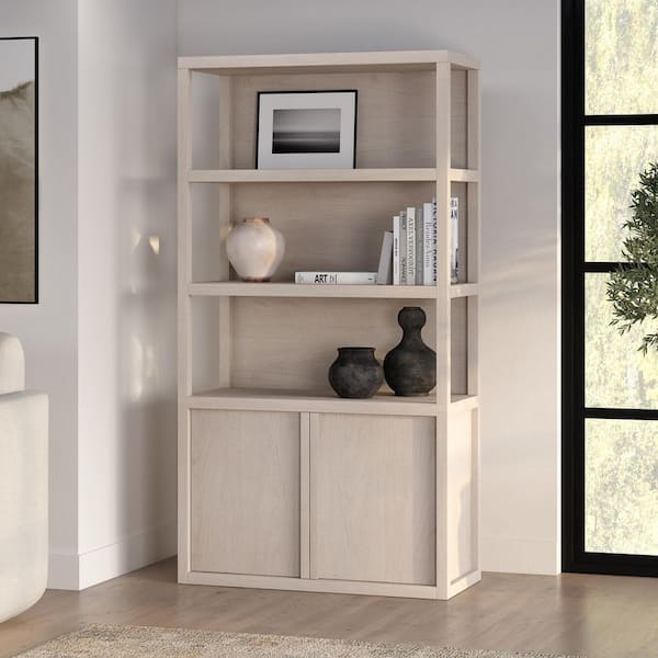 Savin 67.5 in. Tall Alder White MDF 4-Shelf Bookcase