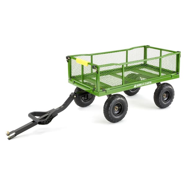 Gorilla Carts Steel Utility Cart, 9 Cubic Feet Garden Wagon With