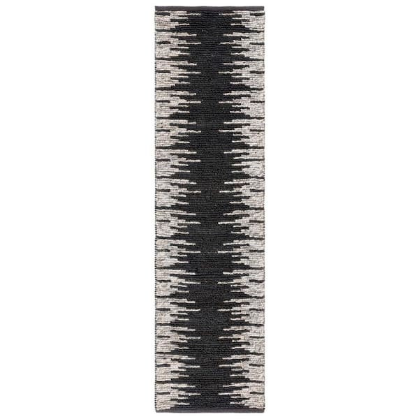 SAFAVIEH Natural Fiber Black/Beige 2 ft. x 8 ft. Transition Marle Runner Rug