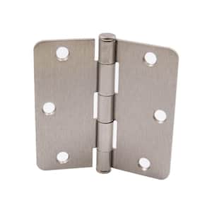 3-1/2 in. x 1/4 in. Satin Nickel Radius Squeak-Free Door Hinge
