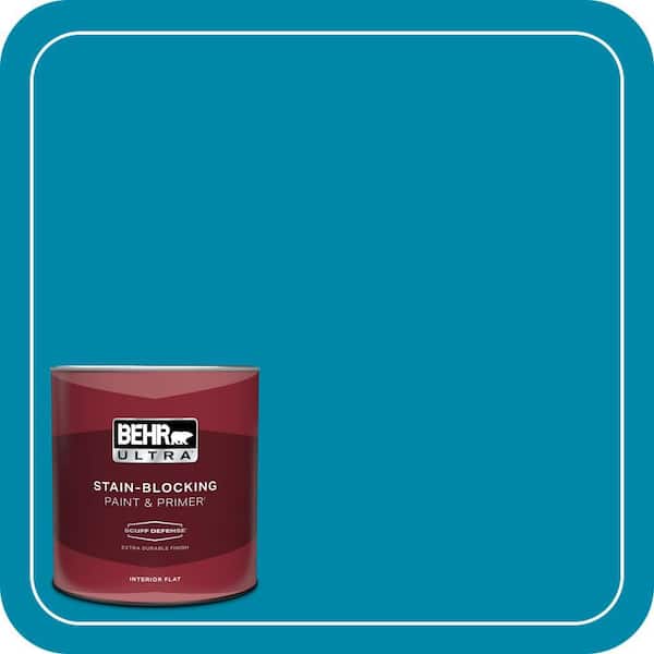 BEHR ULTRA 1 qt. #P490-6 Hacienda Blue Extra Durable Flat Interior Paint & Primer