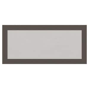 Brushed Pewter Framed Grey Corkboard 34 in. x 16 in Bulletin Board Memo Board