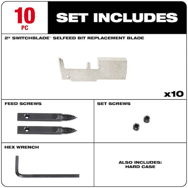 Milwaukee 2 in. SWITCHBLADE High Speed Steel Blade Replacement Kit