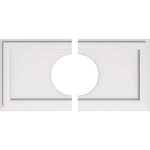 24 in. x 12 in. x 1 in. Rectangle Architectural Grade PVC Contemporary Ceiling Medallion (2-Piece)