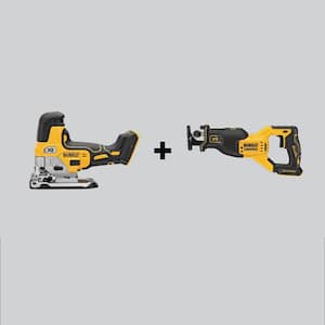 20V MAX XR Cordless Barrel Grip Jigsaw and 20V MAX XR Cordless Brushless Reciprocating Saw (Tools-Only)