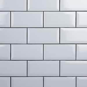 Crown Heights Beveled Glossy White 3 in. x 6 in. Ceramic Wall Tile (5.72 sq. ft./Case)