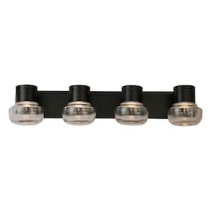 Belby 4-Light Black LED Vanity Light with Clear Glass Shade