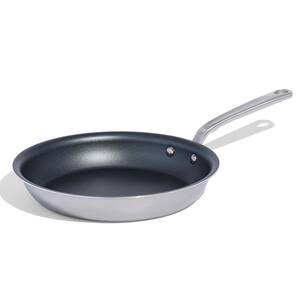 10 in. 5 Ply Stainless Steel Clad Base Professional Grade Nonstick Coating Induction Compatible Frying Pan in Graphite
