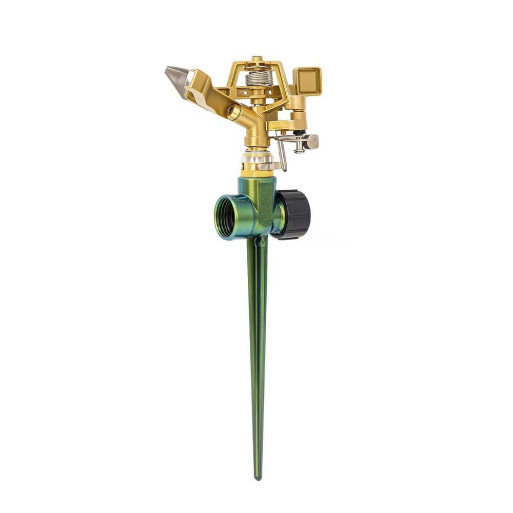 Heavy Duty All-Metal Impact Sprinkler Head with 360 Degree Adjustable Coverage, Spike Base, Wide Area Irrigation price history on PriceWatchPro