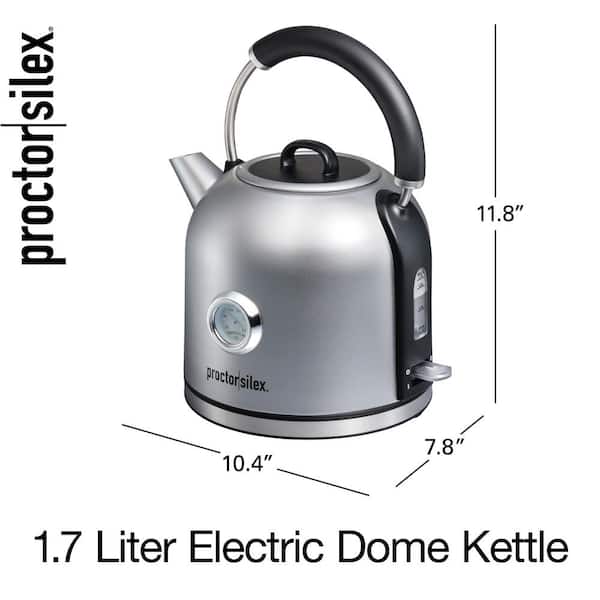 MegaChef 1.8 Liter Half Circle Electric Tea Kettle in Matte Black