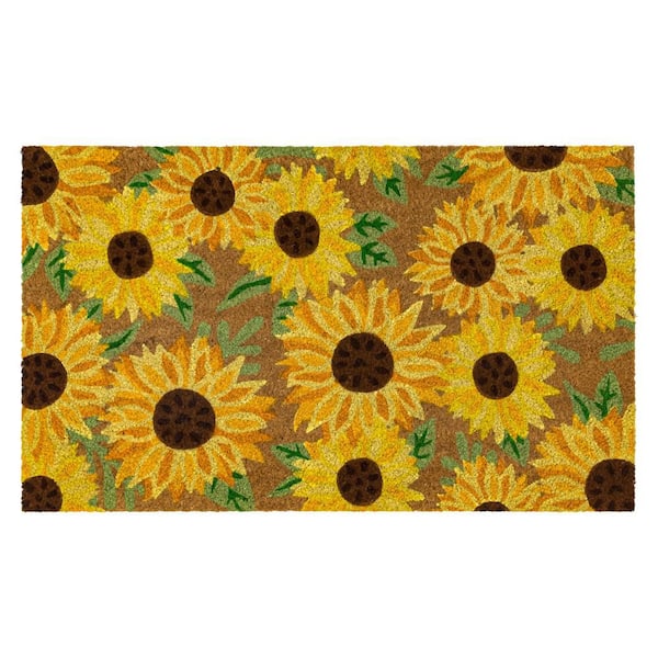 Sunflower Festival Fun 18 in. x 30 in. Harvest Coir Outdoor Mat