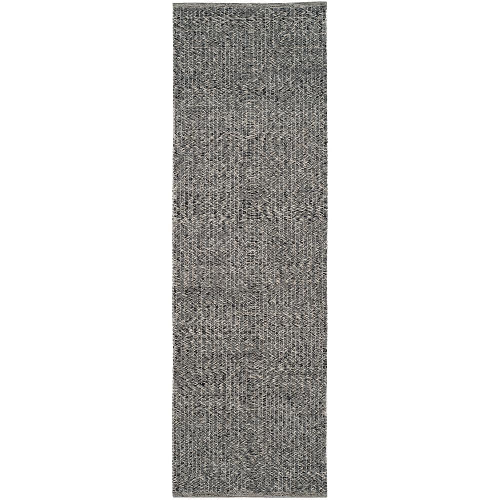 Coastal Charm Handwoven Cotton Runner Rug - 2'3" x 7', Gray Geometric