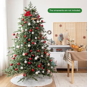 7 ft. Artificial Christmas Tree Unlit Hinged Xmas Tree with Metal Stand