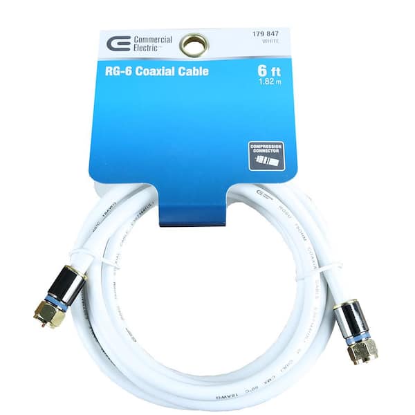 Cavo Coassiale RG59U 6 Piedi Bianco – F Maschio A F Maschio Per TV HD E Satellite - Foto 4