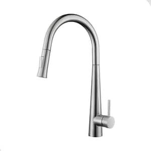 Single-Handle Pull-Out Sprayer Kitchen Faucet in Brushed Nickel Finish