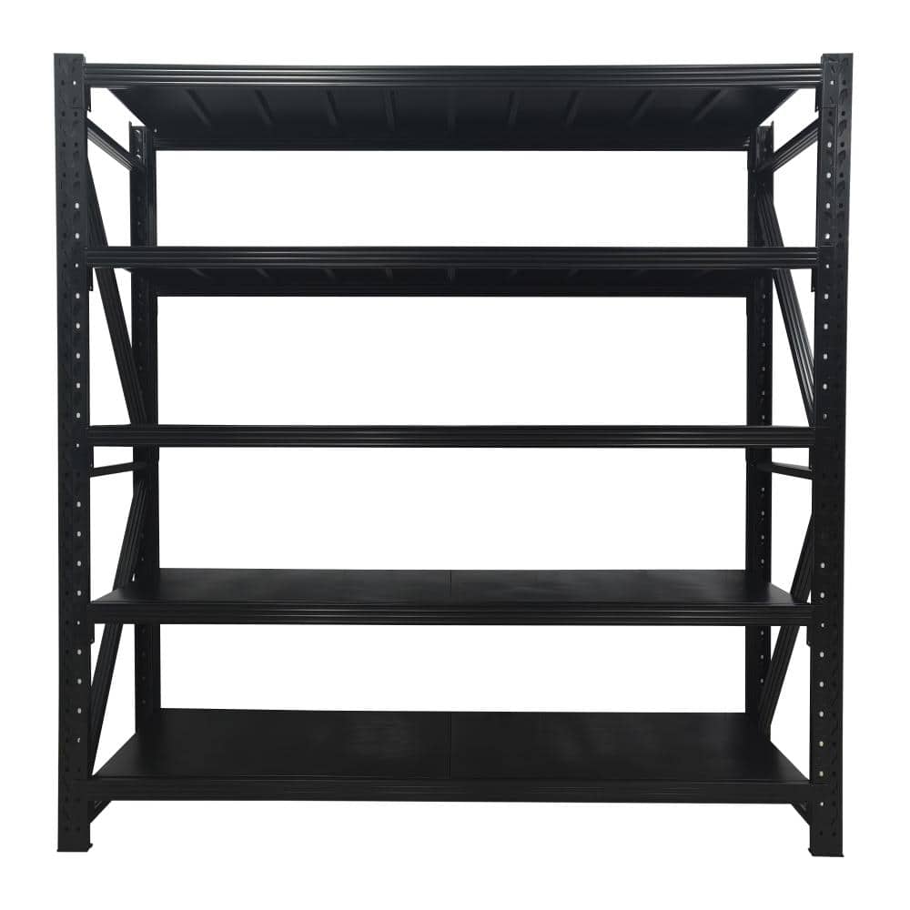5-Tire Steel Heavy Duty Adjustable Garage Storage Shelving Unit with Side Rail in Black (78 in. W x 79 in. H x 23 in. D) price history on PriceWatchPro