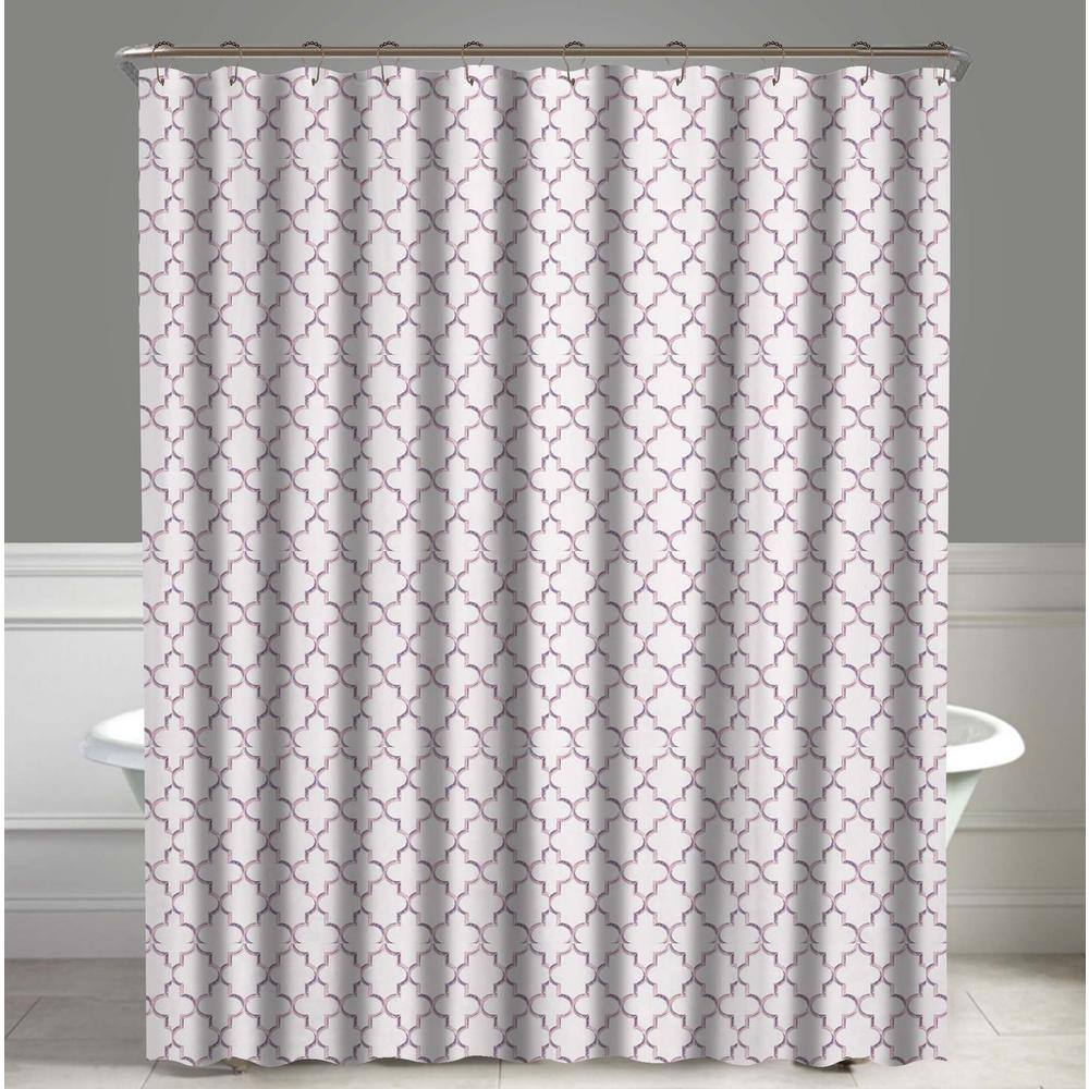 A1 Home Collections Ogee Purple Elsa, Shower Curtains 210cm Drop