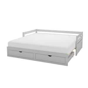 Jasper Dove Gray Twin to King Extending Day Bed with Storage Drawers