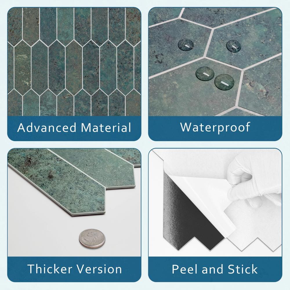 Bronze Hexagonal Stone Composite Peel & Stick Mosaic Tile