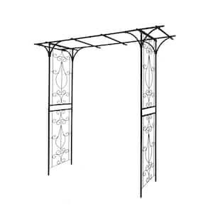 Outsunny 80 in. H x 19.75 in. W Steel Arched Garden Arbor with Sitting ...