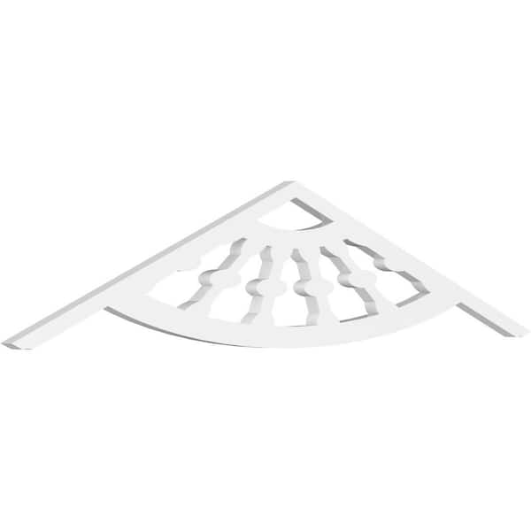 Ekena Millwork 1 in. x 48 in. x 10 in. (5/12) Pitch Classic Wagon Wheel Gable Pediment Architectural Grade PVC Moulding