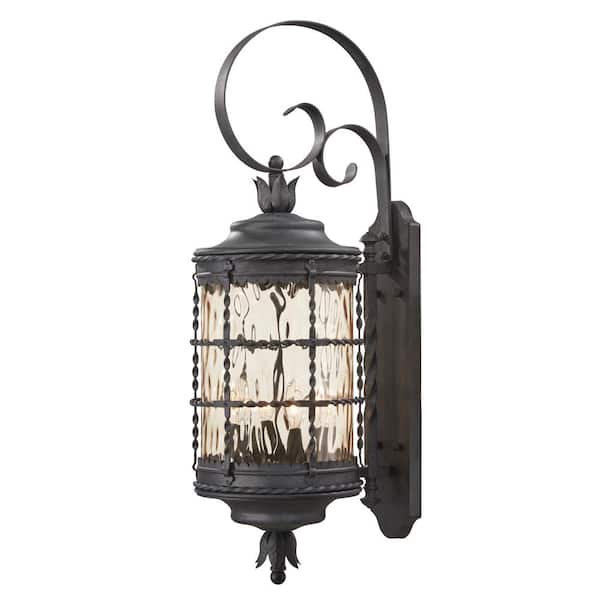 the great outdoors by Minka Lavery Mallorca 4-Light Spanish Iron Outdoor Wall Lantern Sconce