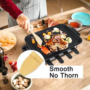 1300-Watt Electric Grill Non-stick Coated Plate with 8 Mini Pans Stepless Temperature Control Metal plus Plastic, Black