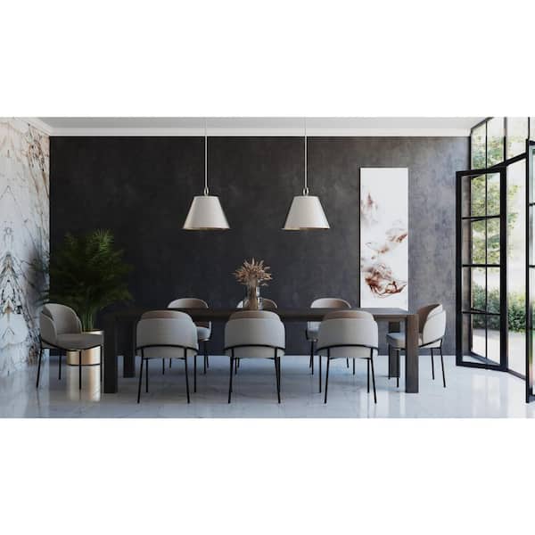 Parkhurst Collection 18 in. 3-Light Brushed Nickel New Traditional Pendant for Kitchen