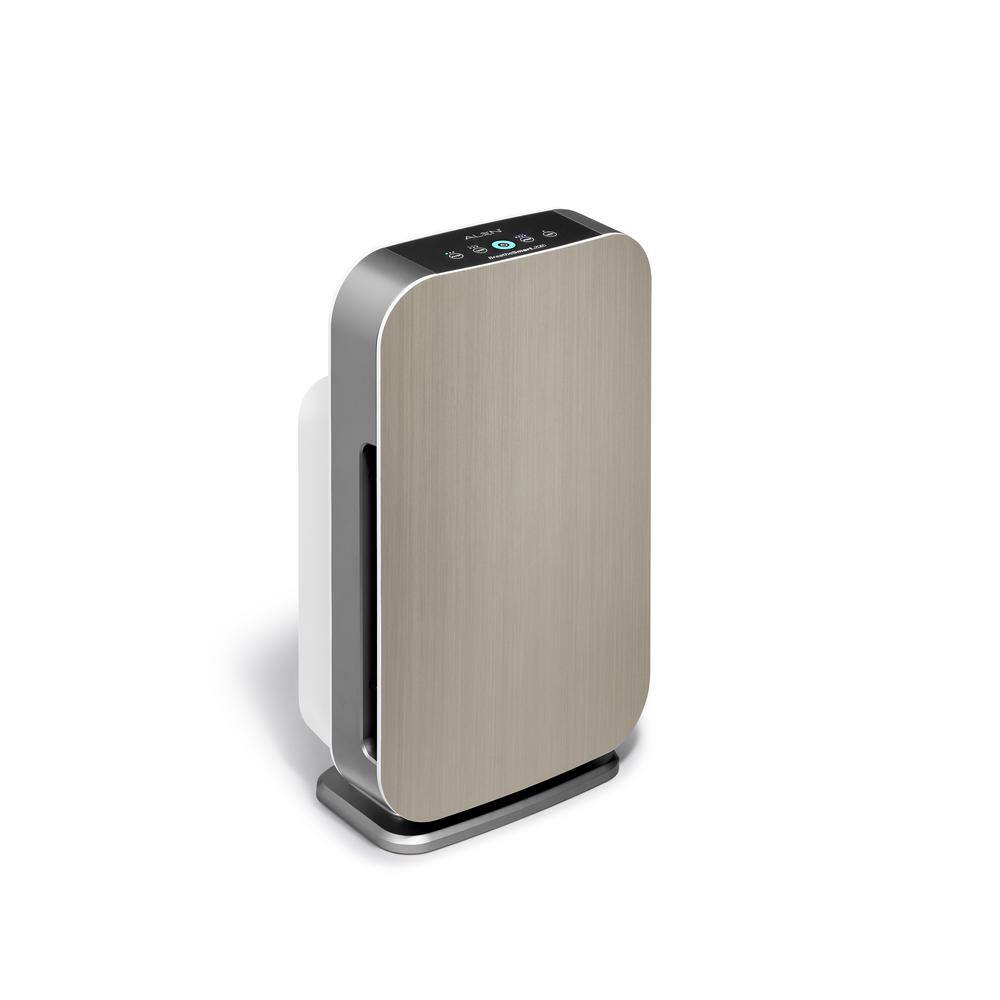 Graphite HEPA Tower Air Purifier with Brushed Stainless Finish
