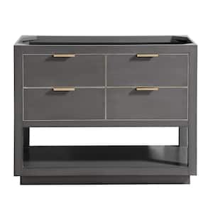 Allie 42 in. W x 21.5 in. D x 34 in. H Bath Vanity Cabinet Only in Twilight Gray with Gold Trim