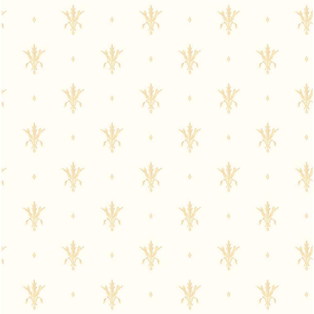 Ornamenta 2 Off White/Gold Intricate Damask Design Non-Pasted Vinyl on Paper Material Wallpaper Roll (Covers 57.75sq.ft)