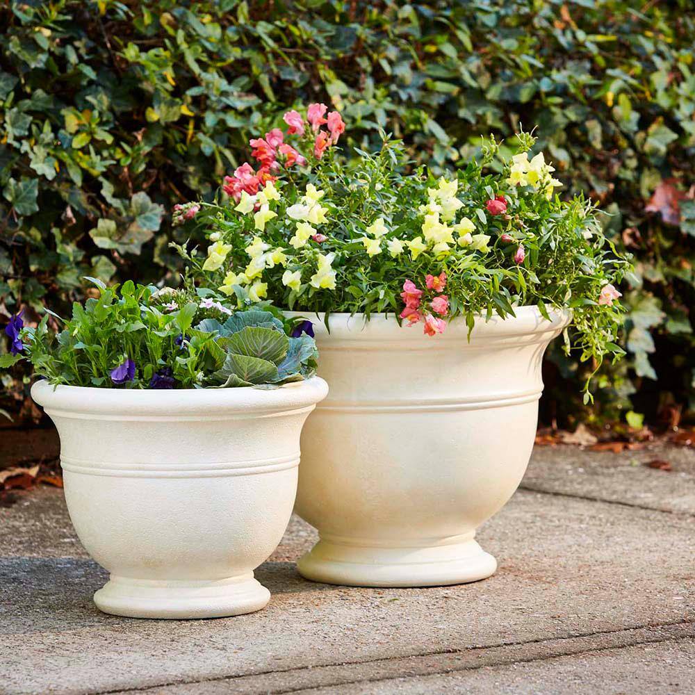 Ivory Resin Composite Outdoor Planter Urn
