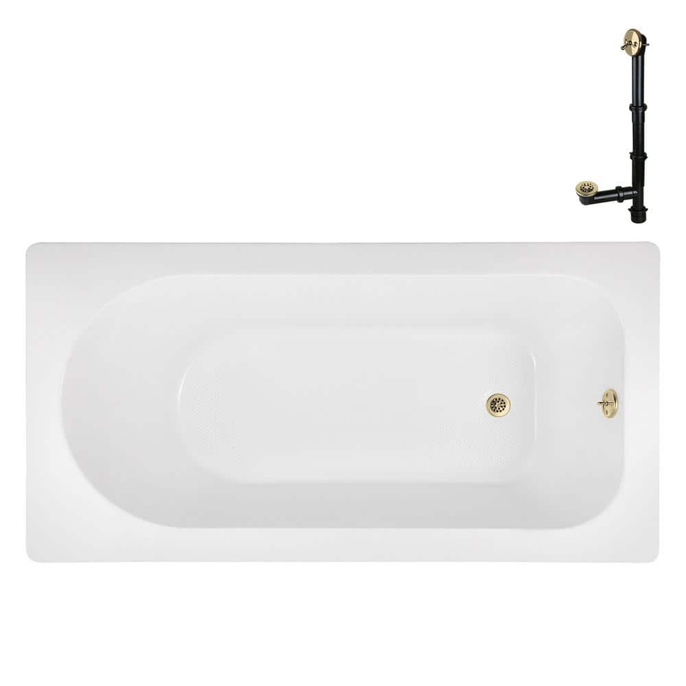 Streamline 60 in. x 32 in. Rectangular Acrylic Soaking Drop-In Bathtub ...