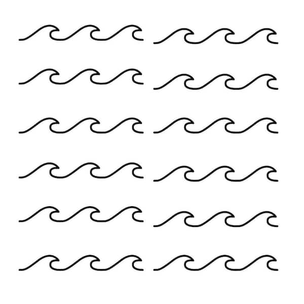 RoomMates Black Simplistic Waves Wall Decals