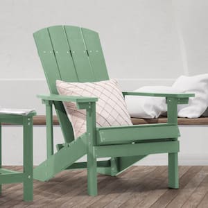Recycled Plastic Weather-Resistant Outdoor Patio Adirondack Chair in Green