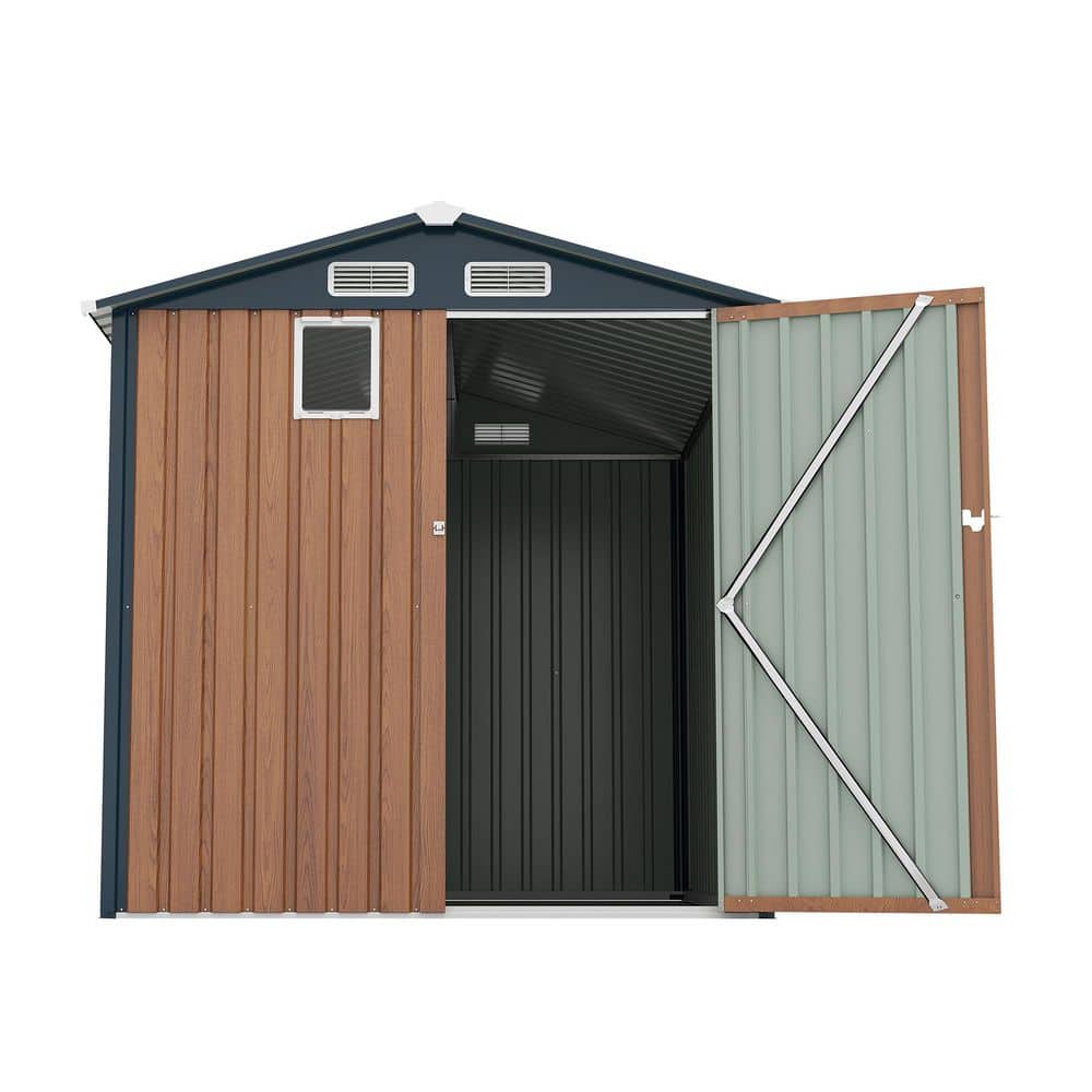 Yellow 6 ft. W x 8 ft. D All-Weather Outdoor Metal Storage Shed with Lockable Doors for Garden, Backyard (48 sq. ft. ) price history on PriceWatchPro