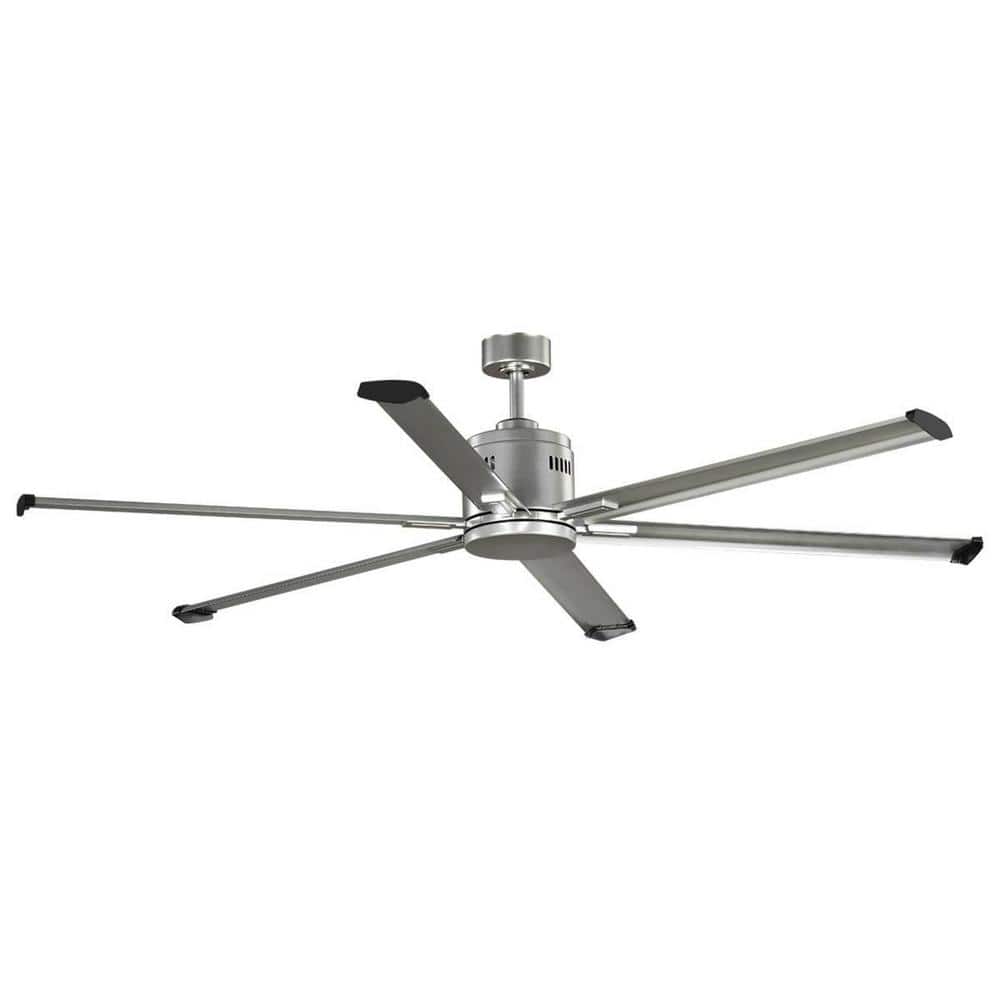 Hubbell Industrial 72 in. Indoor/Outdoor Nickel Dual Mount Ceiling Fan with Wall Control