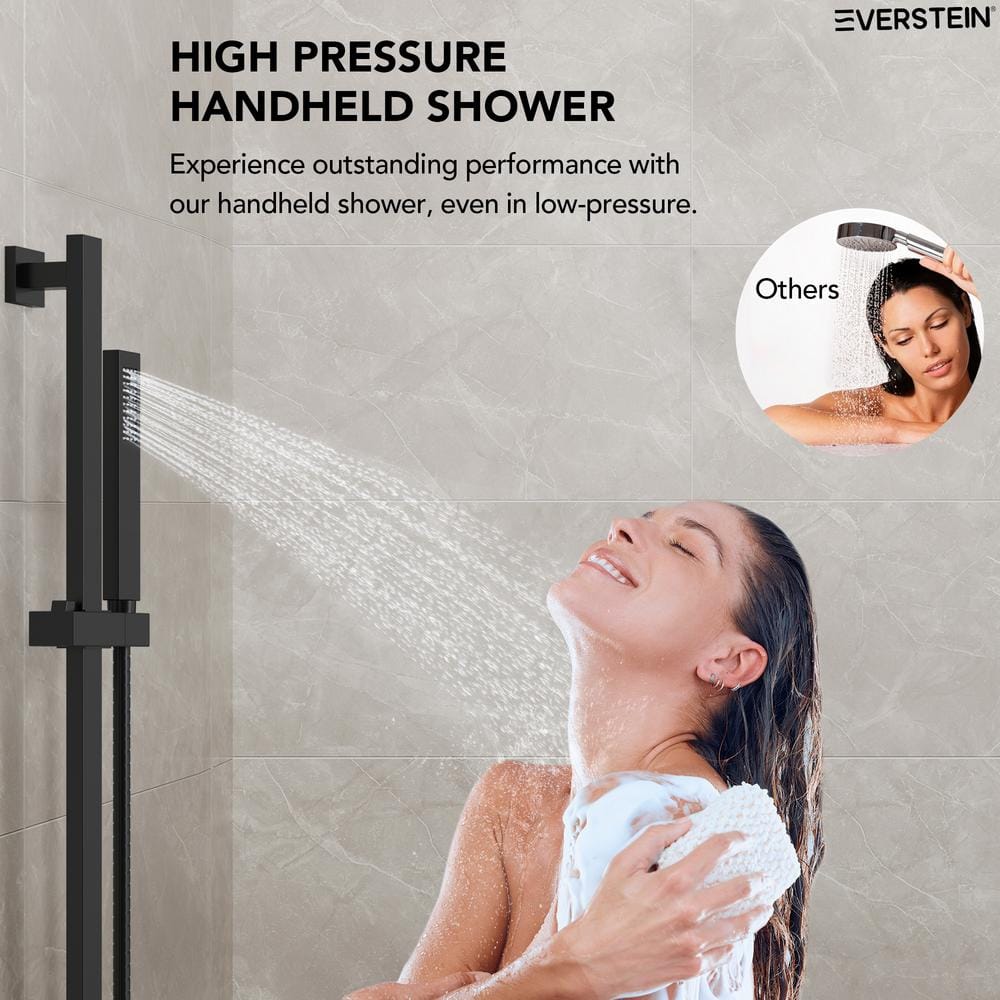 Matte Black Dual Shower Head System with Adjustable Handheld