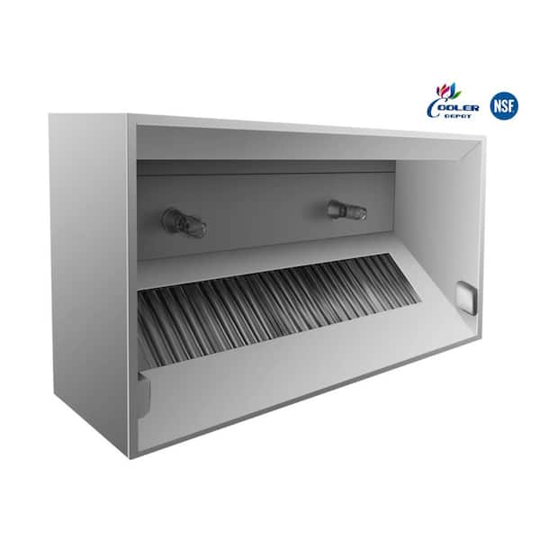 8 ft. W Ducted Commercial Kitchen Range Hood in Stainless Steel