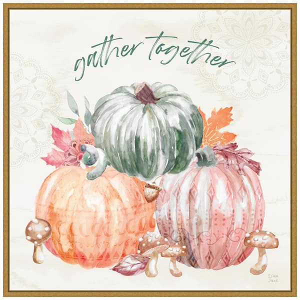 Amanti Art 22 in. Harvest Touch V Fall/Thanksgiving Framed Canvas Box Wall Art