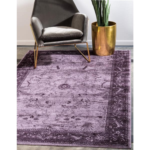 La Jolla Floral Violet 5' 0 x 8' 0 Area Rug