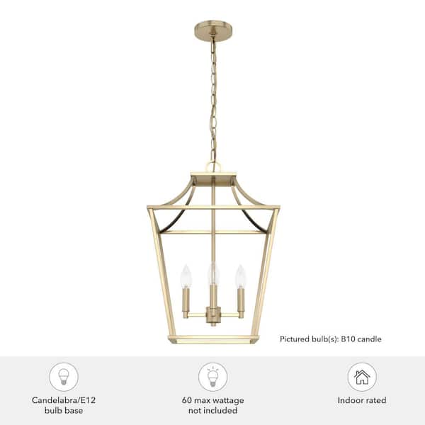 Hunter Laurel Ridge 4 Light Alturas Gold Lantern Pendant Light